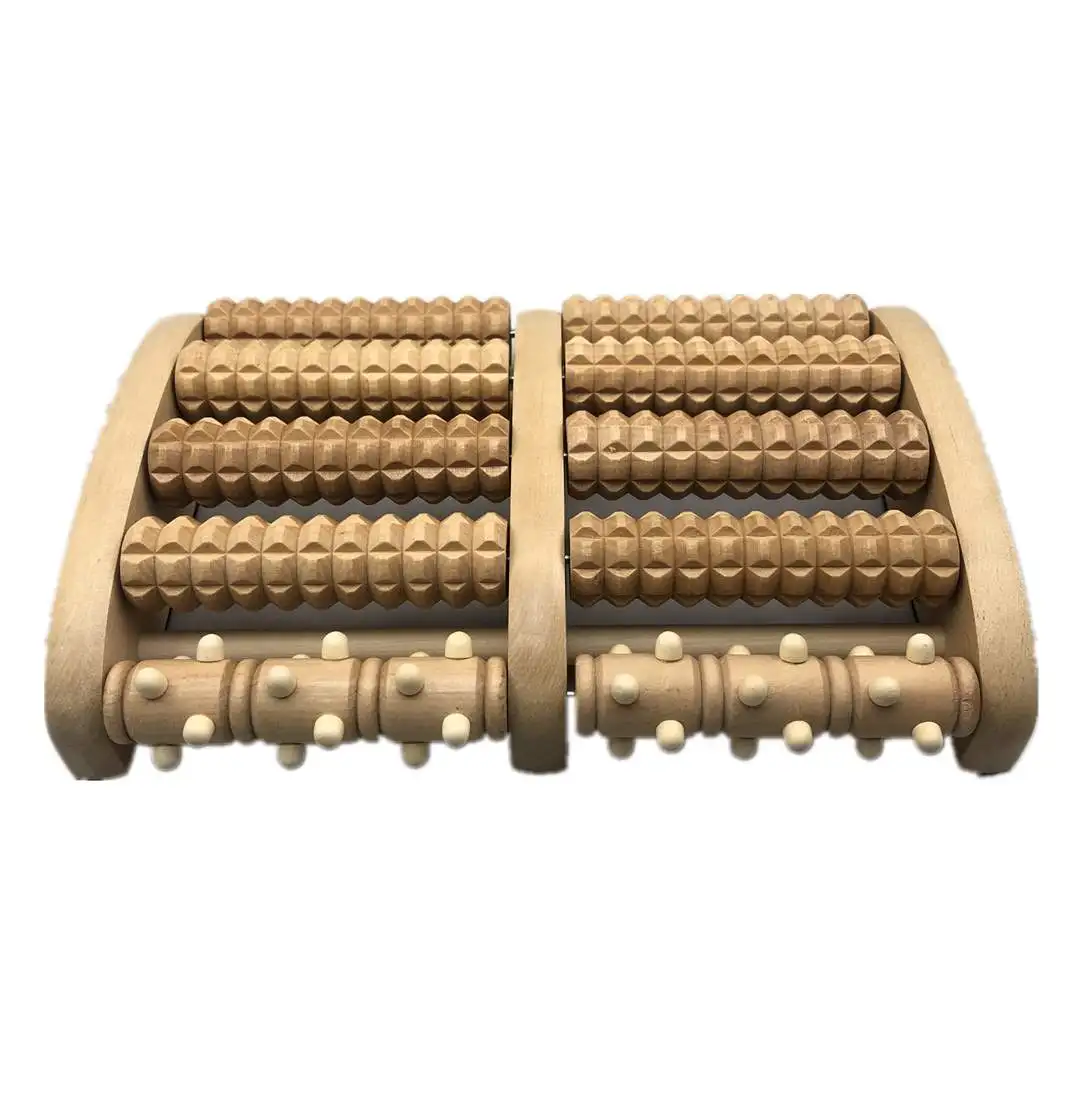 Лидер продаж Amazon, портативный роликовый массажер для ног из дерева шиацу