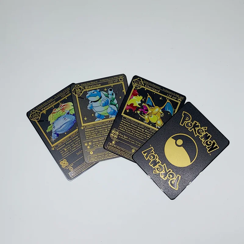 Custom PET PVC plastic metal card original Charizard playing cards game cards