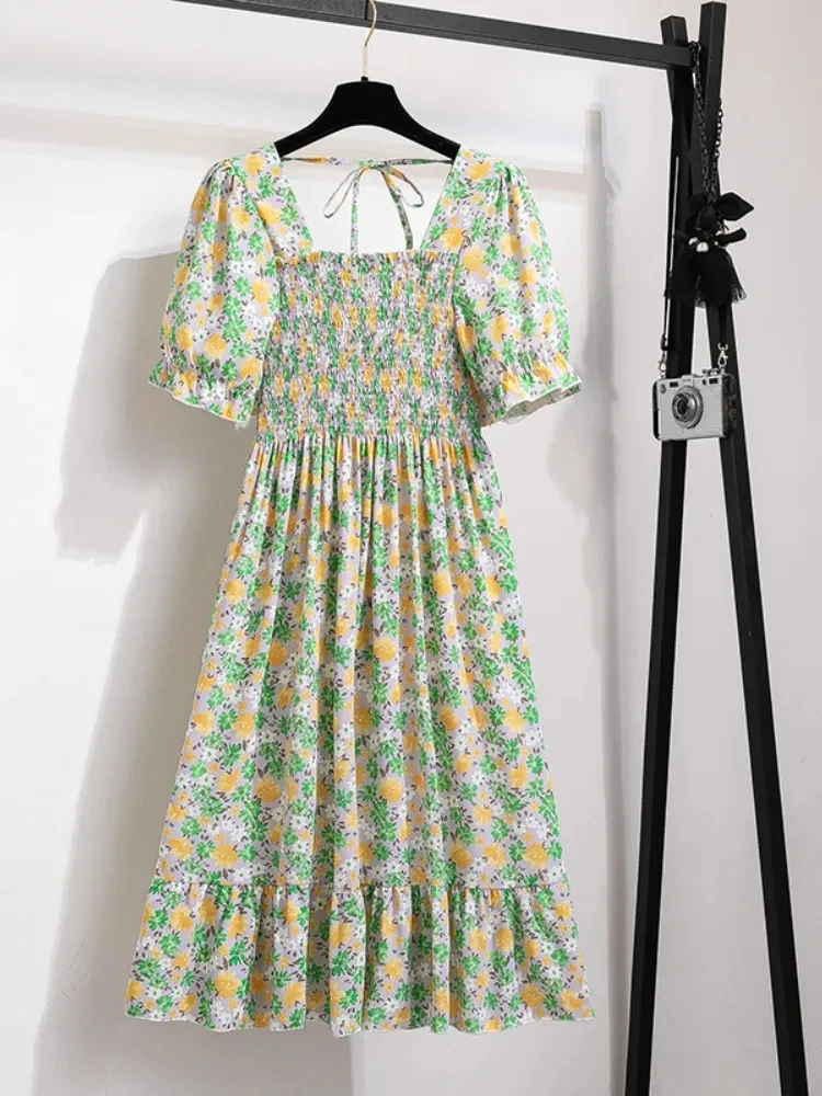 Summer Bohemian Chiffon Women Dresses Beach Holiday Short Sleeve Ladies Girl Midi Casual Party Dresses Mujer Vestidos