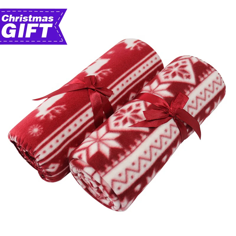 Christmas polar fleece blanket for gift