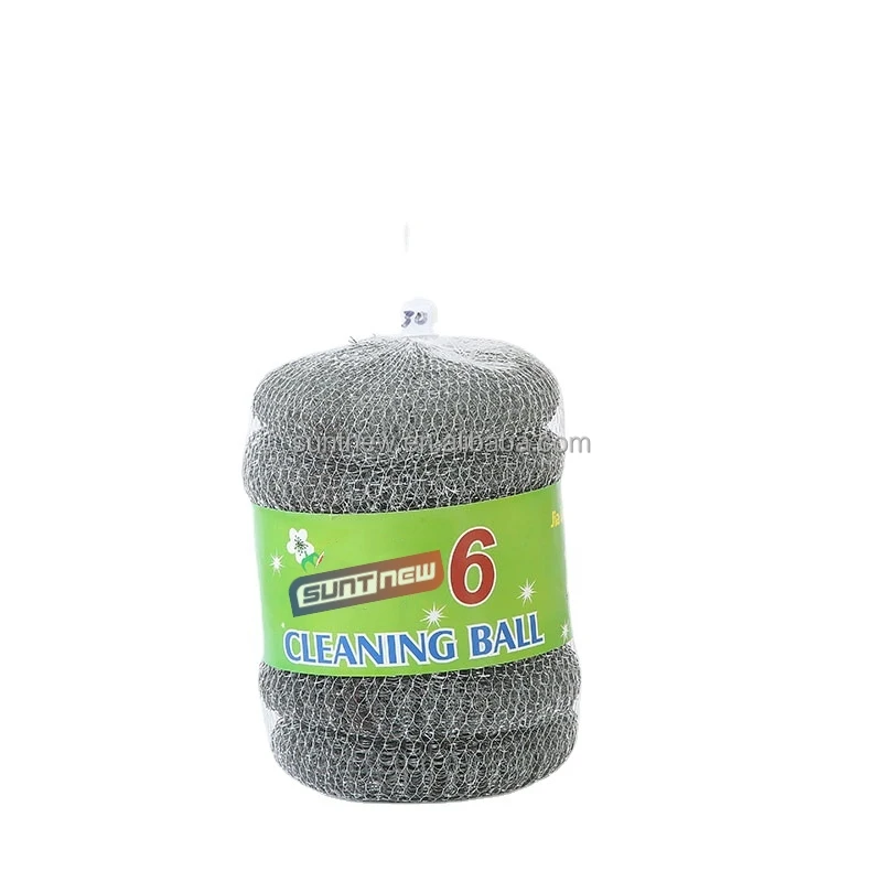 pan washing steel mesh scourer Kitchen Scourer Dish Wash Ball Pot Cleaning Ball