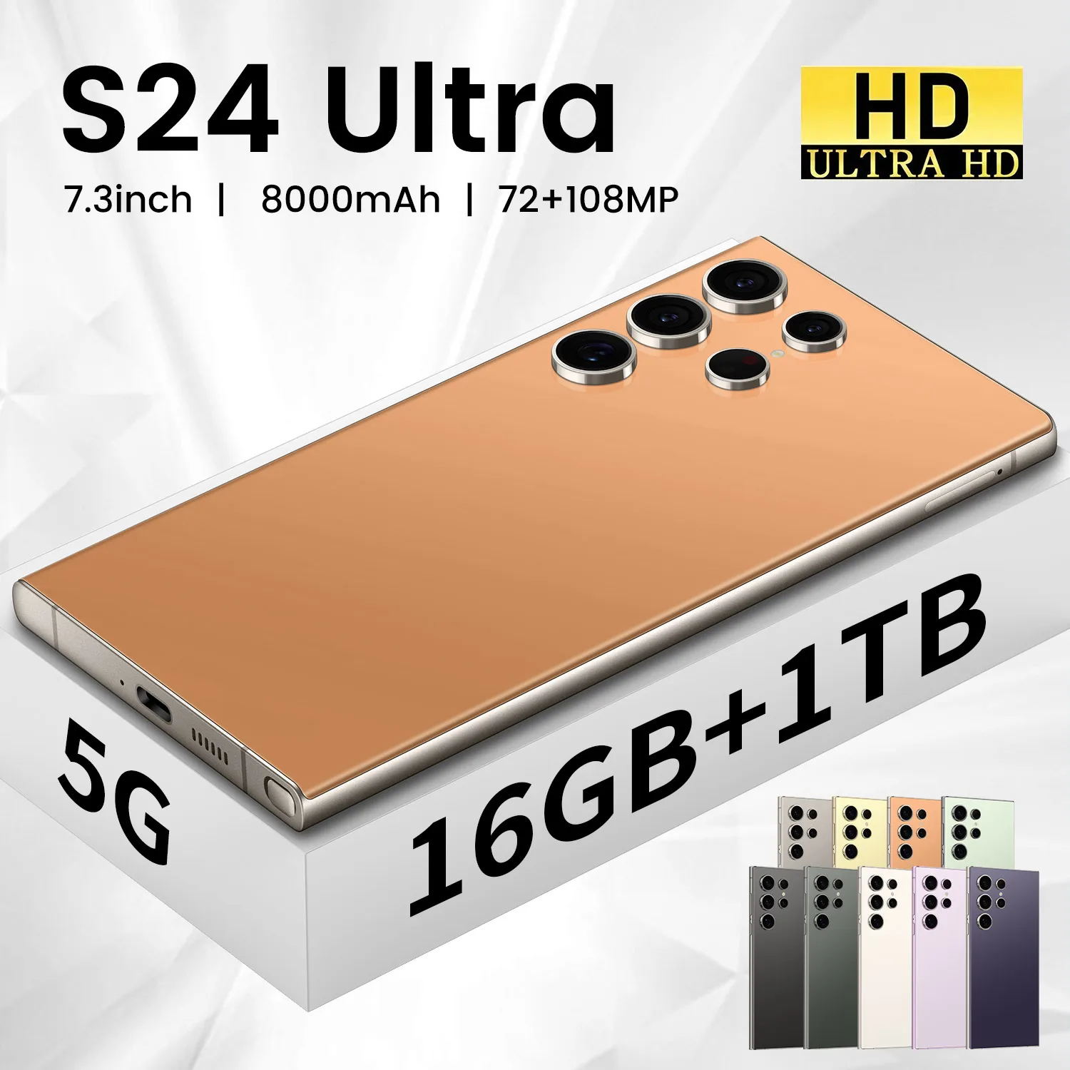 S24 super original 16gb + 1tb 72MP + 108MP 7.3-inch mobile smartphone Big battery Android 14 mobile phone