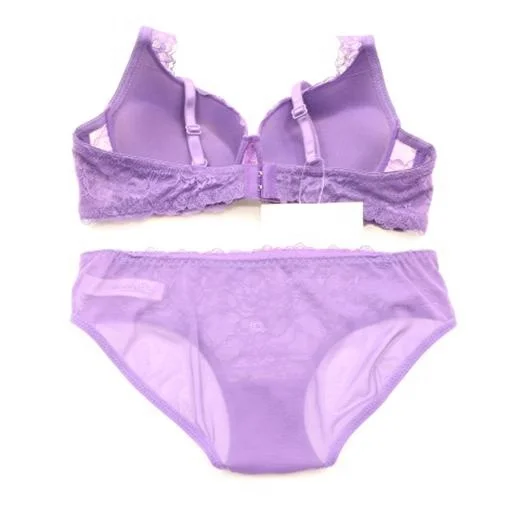 sexy hot purple soild color penti and bra underwear