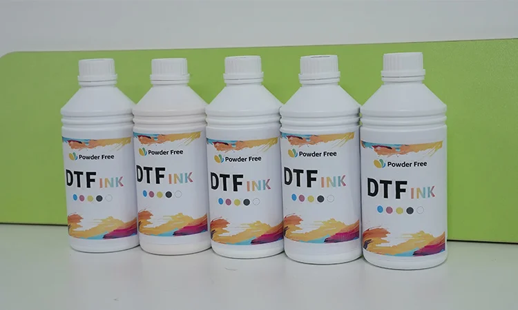 Powder Free 1000ml CMYKW DTF Ink for T shirt printing