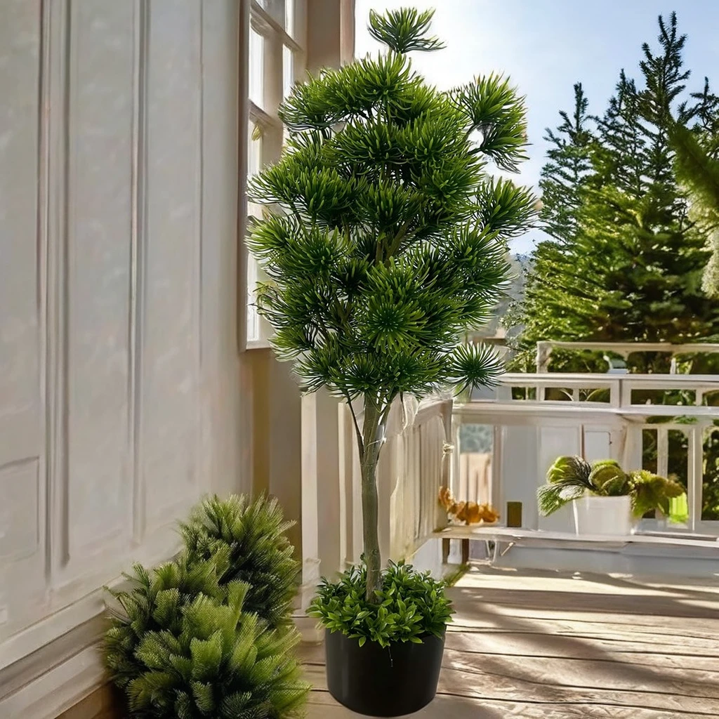 Indoor and Outdoor Christmas Halloween New Year Easter Thanksgiving Decorations with Green Artificial Plant Trees