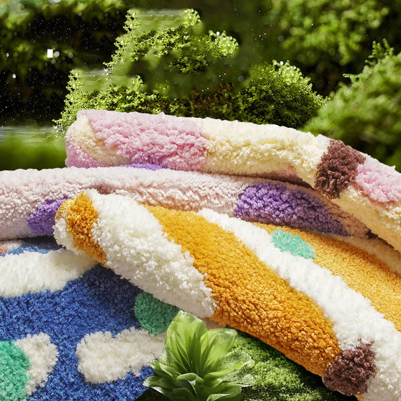 Soft Plush Fluffy Carpet Kids Bedroom Decor Rug Cozy Bathroom Rugs Cute Doormat Tufted Doormat Bath Mat
