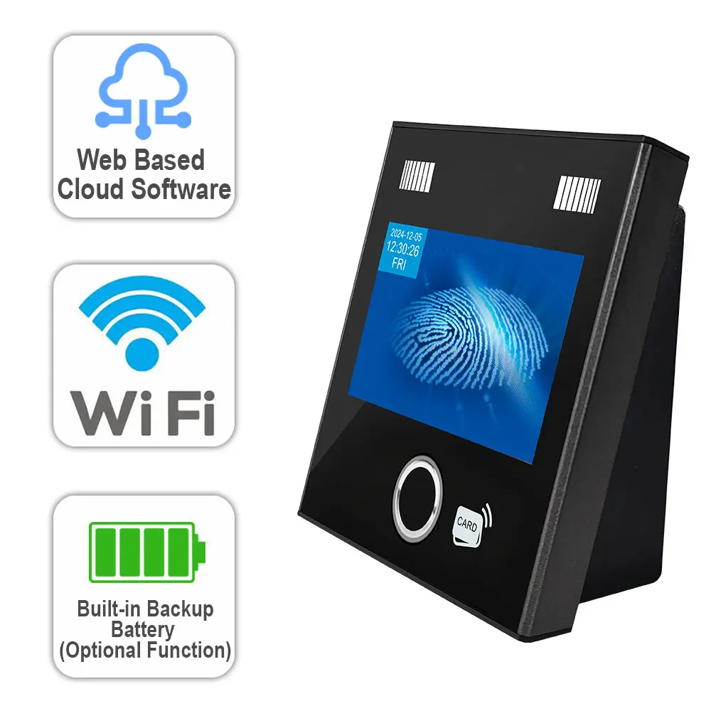 Alphanumeric User ID Wifi TCP/IP Fingerprint Time Recorder Finger print Staff Biometric Attendance Machine With Cloud Software