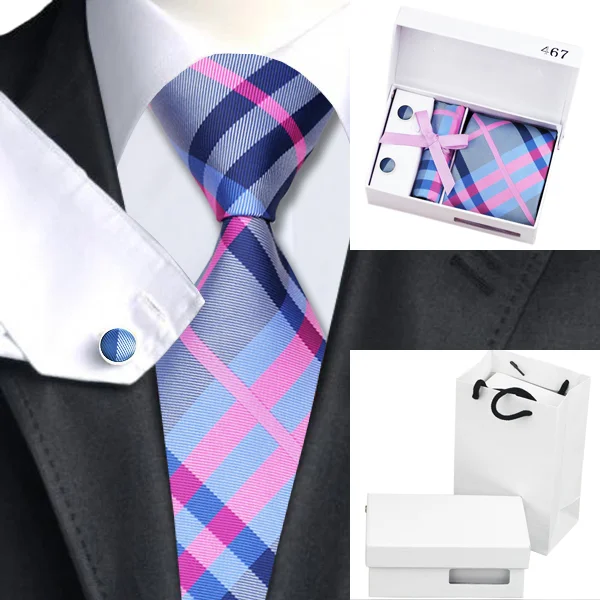 2022 Retro formal business printing plaid design solid silk tie neckties men necktie