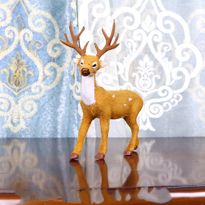 New Christmas elk fluff deer 15*13 cm Christmas tree decorations window scene layout props