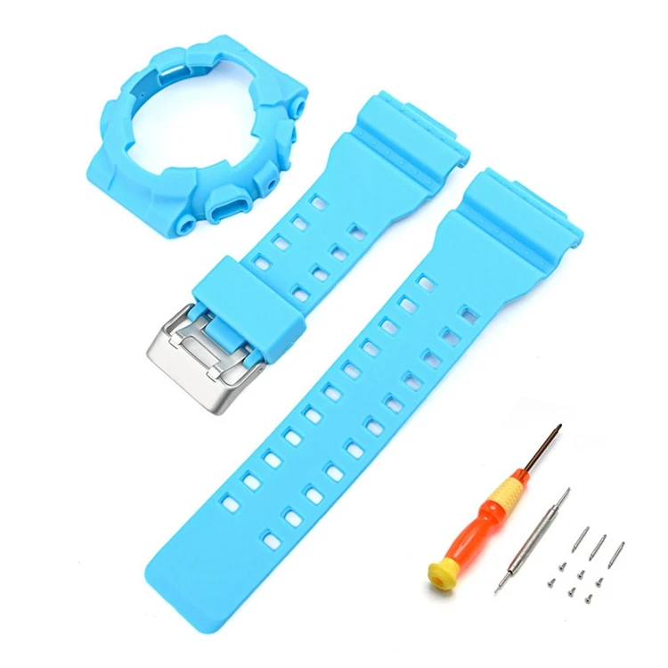 Sports TPU Watch Cover Silicone Band for GD 100 110 120 GA GLS100 Watch Protective Cover Resin TPU Strap Replacements