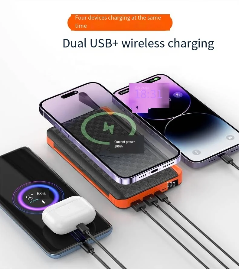 Portable  Solar Panels Charging Power bank  Energy Storage 26800mah   Solar Panels Charging Power bank for outdoor