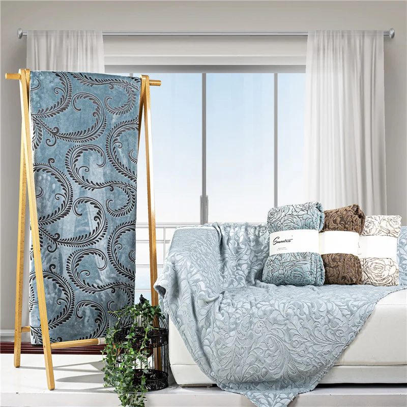 
Luxury lightweight cozy super soft pressed rubber flannel blanket 170*200 cm blanket 