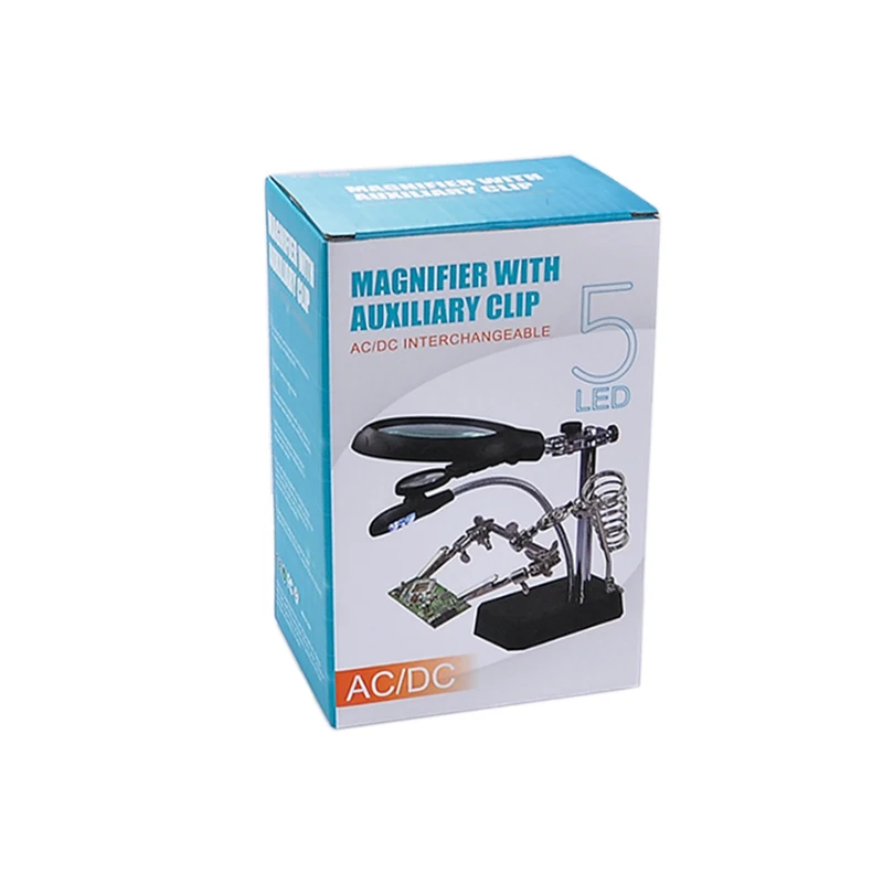 Desktop Magnifying Glasses Welding Auxiliary Tools LED lamp magnifier handle auxiliary clip holder