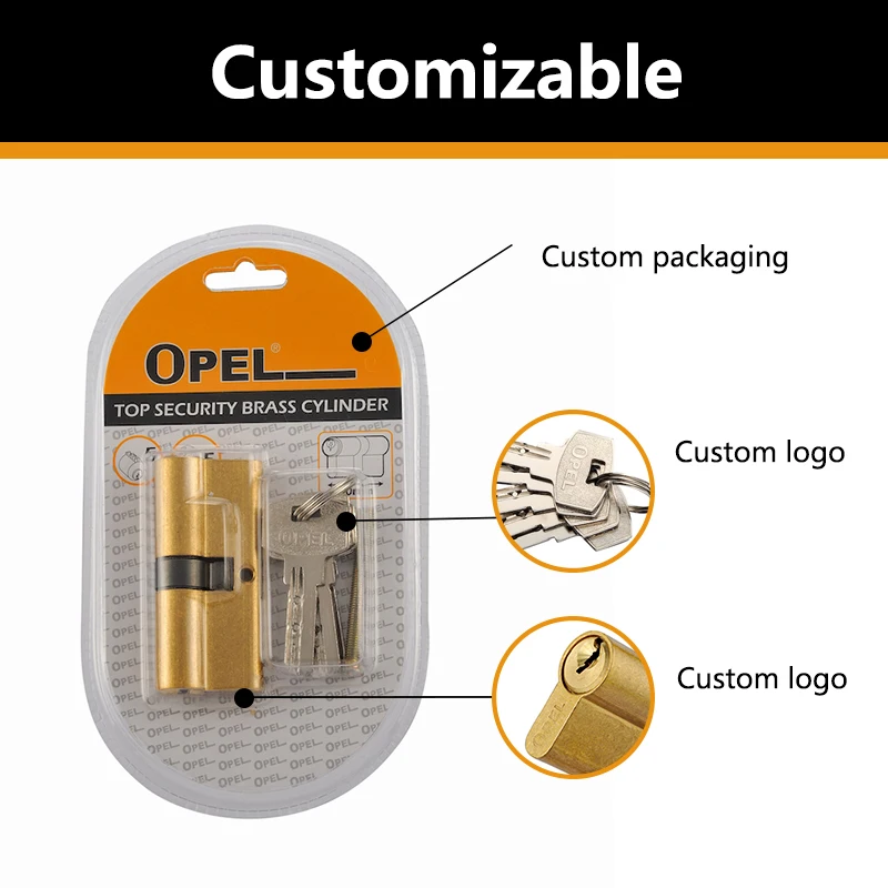 Professional Copper Padlock Euro Standard Keys Solid Brass Zink  Mortise Cylinder Main Door Lock Body Made In China