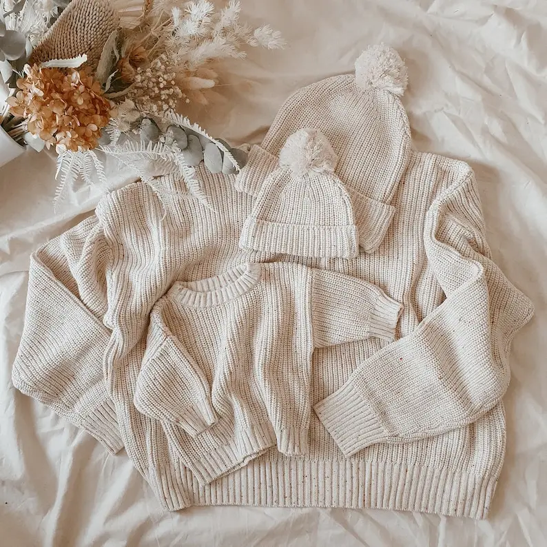 Custom winter newborn toddler sprinkle Knit pure cotton knitted new born baby hat and beanie pom pom for babies