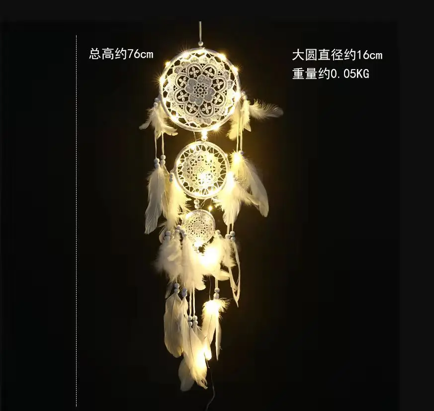CRAFT mengsong factory direct sales three-ring plum flower lace dream catcher home decoration wall hanging