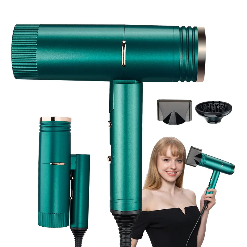 Lightweight Green T2 Hair Dryer Fast Drying Foldable Hair Blower Lossless Air Duct
