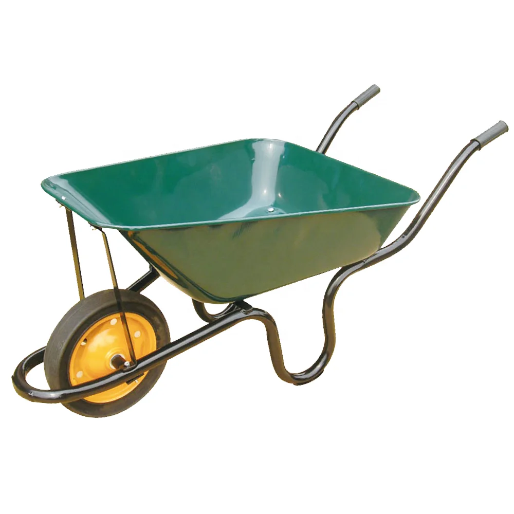 WB3800 75L Capacity  Wheelbarrow with Solid Wheel Kenya Metal OEM Customized Africa CBF Support Tray South