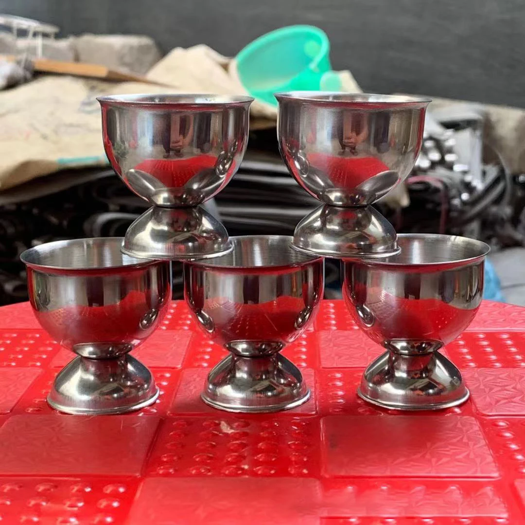 DD3042  Egg Tray for Hard Boiled Eggs Stand Kitchen Gadgets Drinking Shot Glass Stainless Steel Egg Holders Cup