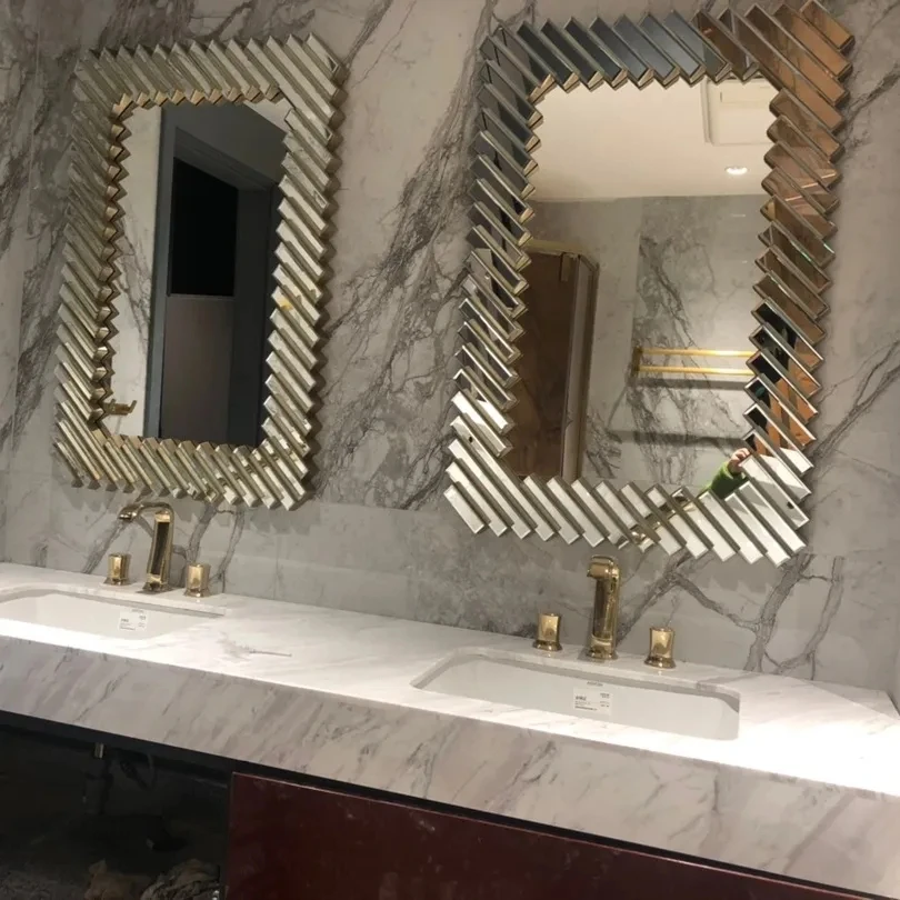 45*78cm Elegant Design Light Luxury Bathroom Wall Mirrors Dressing Table Mirror Porch Art Decorative Wall Mirror