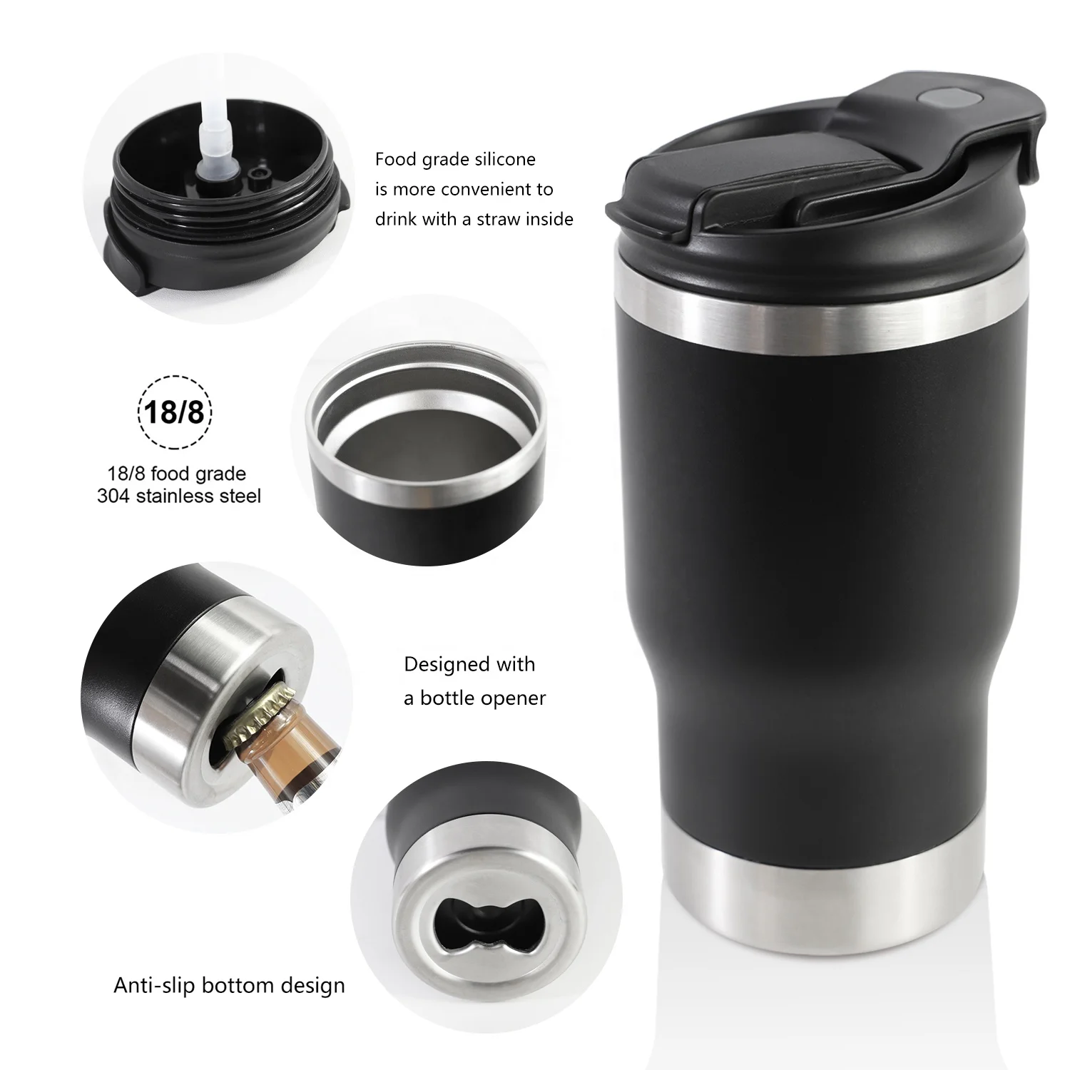 12oz Barbecue Essentials Colored 4 In 1 Colored Stainless Steel Beer Cooler Beer Can Tumbler Universal Can Cooler With Opener