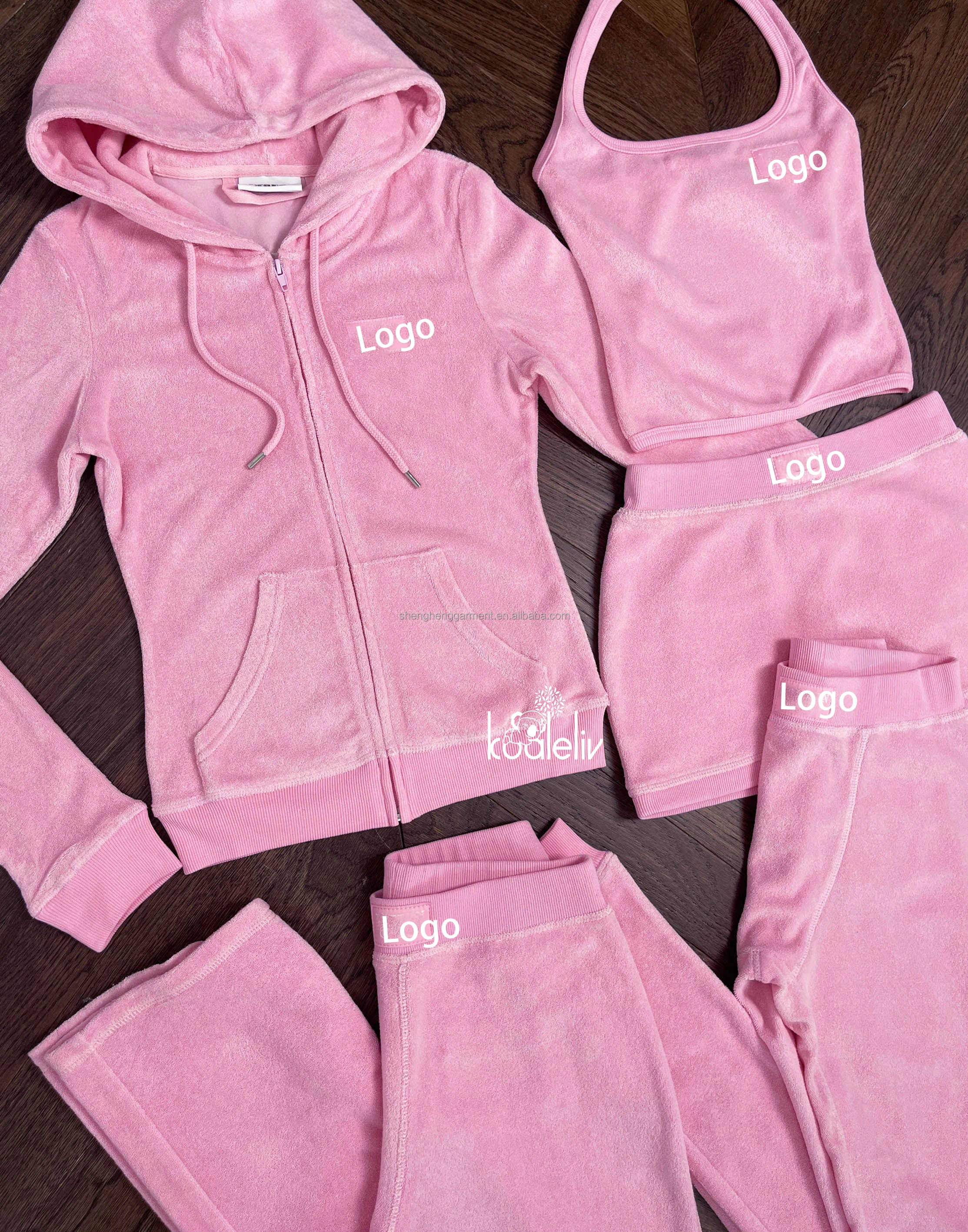 Детская розовая Женская одежда с логотипом на заказ, костюм для отдыха, махровое полотенце, топ и шорты-боксеры, комплект из двух предметов, женские платья с юбкой
