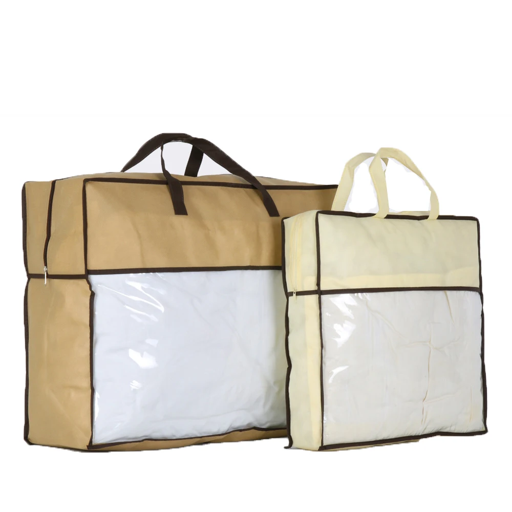 Недорогие Многоразовые прозрачные пододеяльники из ПВХ, Экологичная Нетканая упаковочная сумка с простроченной молнией