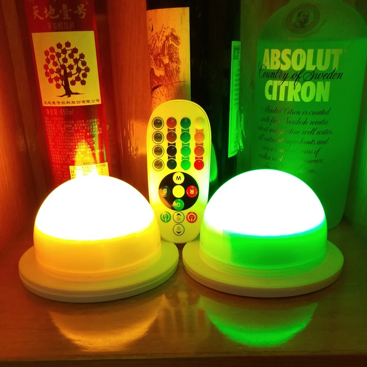 Factory Wholesale Super Bright 38LEDs rechargeable battery color changing led lampwick with remote control for something bright