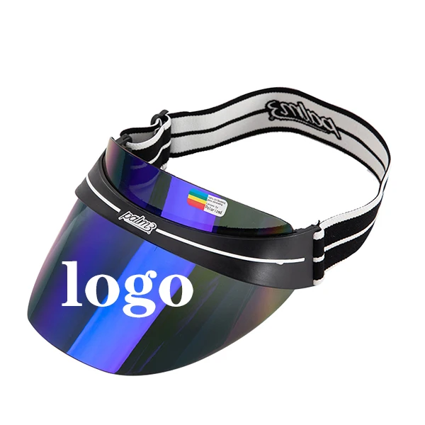 HIgh Quality Colorful Custom PVC Visor Cap Elastic Band Transparent Visor Hats