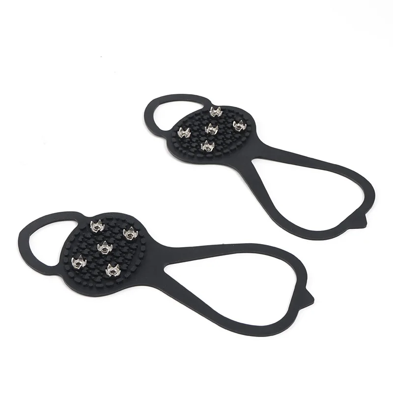 Нескользящие чёрные прочные крепкие 5 стальных шипов зубчатые скобы