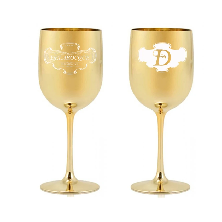 Ice Imperial Champagne Pink Rose Acrylic Goblets Glasses Flutes