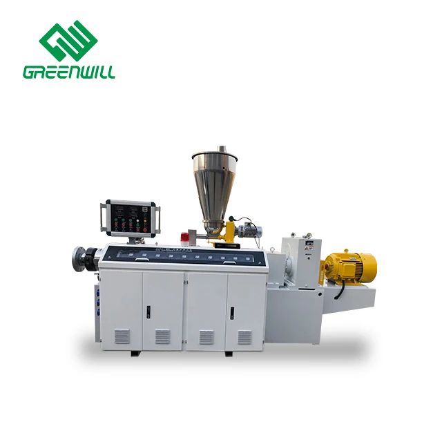 Plastic PVC twin conical screw extruder for PVC pipe profile and granule extrusion