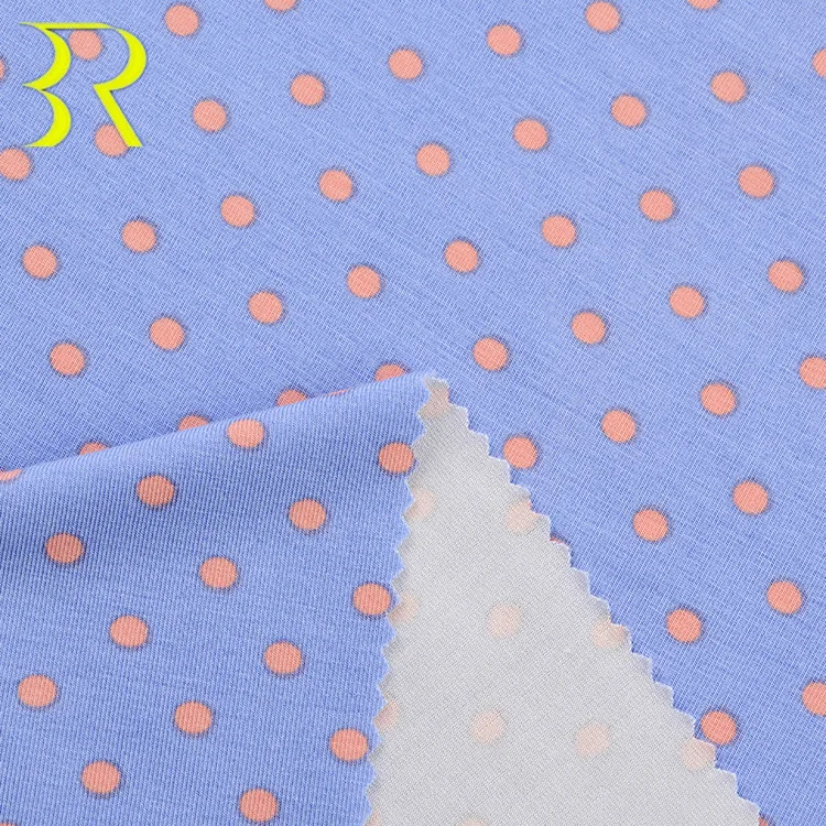 Eco-friendly Anti Bacterial Cool Feeling Knitted Lenzing Micro Modal Spandex Dots Printing Fabric For Underwear