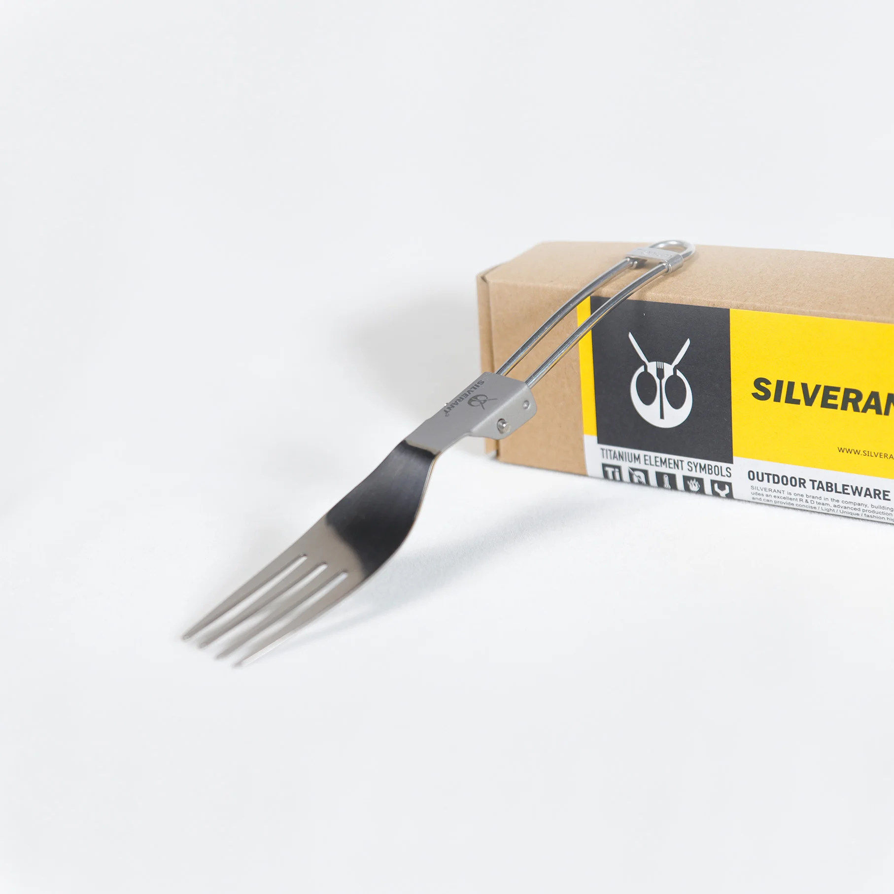 folding handle titanium  fork with bag