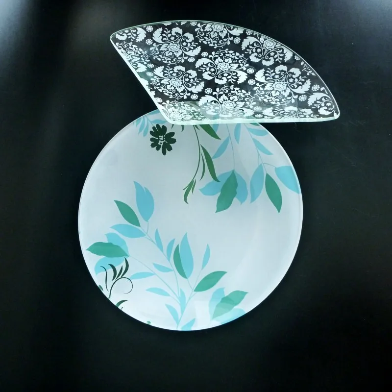 Diameter 22cm Tempered Glass Gift Tray Heat-resistant Dessert Cake Steak Glass Plate Hotel Bathroom Soap Dish Round Flat Plate