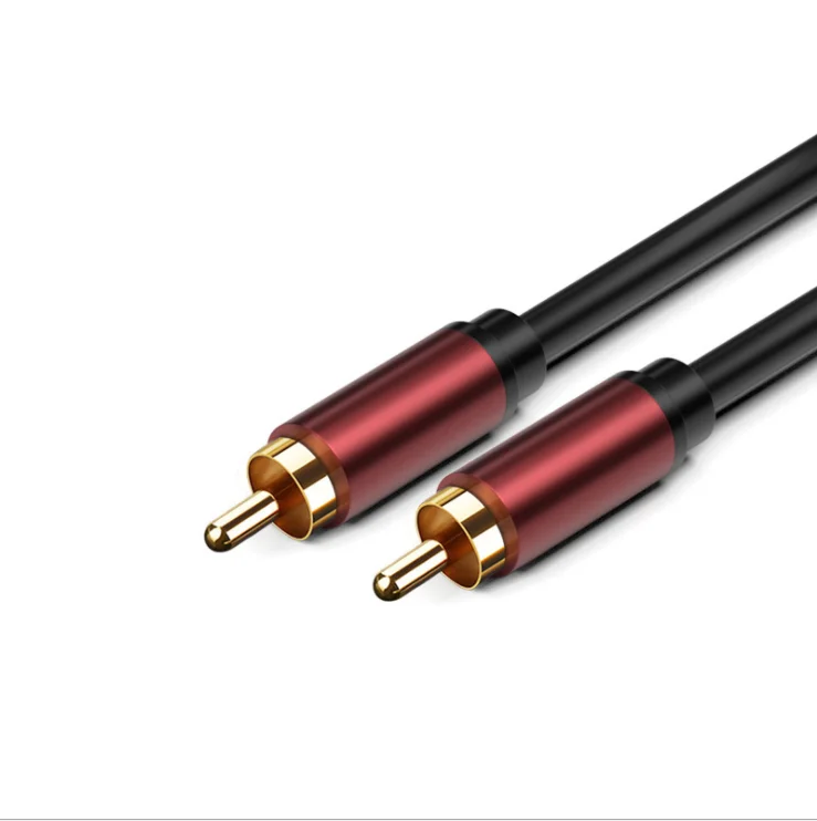 Manufacturers Wholesale 24k Gold Plated Rca Plug To Rca Plug Audio Video Cable Rca Audio Connectors Cable