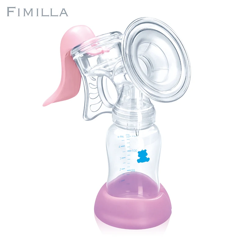 Baby Feeding Supplies Manual Silicone Breast Pump for Breastfeeding with Bottle