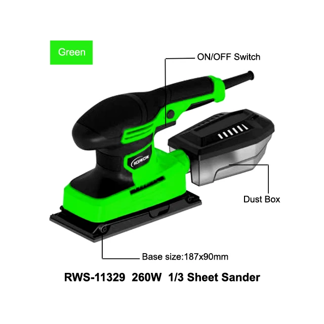260W Portable Woodworking Finishing Polishing Sanding Machine With Dust Exhaust Vacuum 1/3 Mini Exactly Electric Sheet Sanders