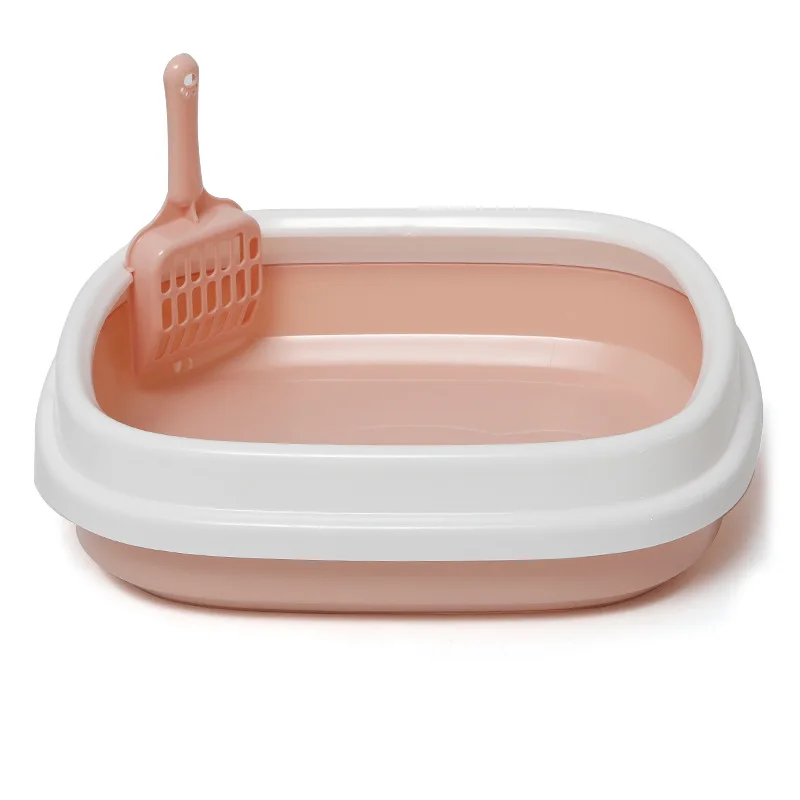 
2021New cheap semi-enclosed removable cat litter box splash-proof cat litter scoop cat toilet 