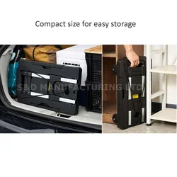 125kg loading compact platform flatbed lightweight portable retractable five-wheel dolly folding luggage hand trolley cart truck