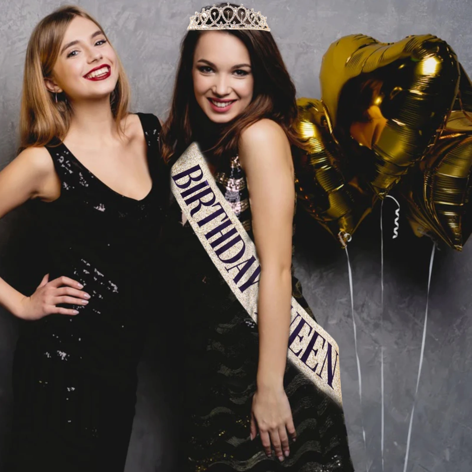 Happy Birthday Queen Sash Decoration Rose Gold Birthday Gifts Glitter Birthday Sash Party Favors