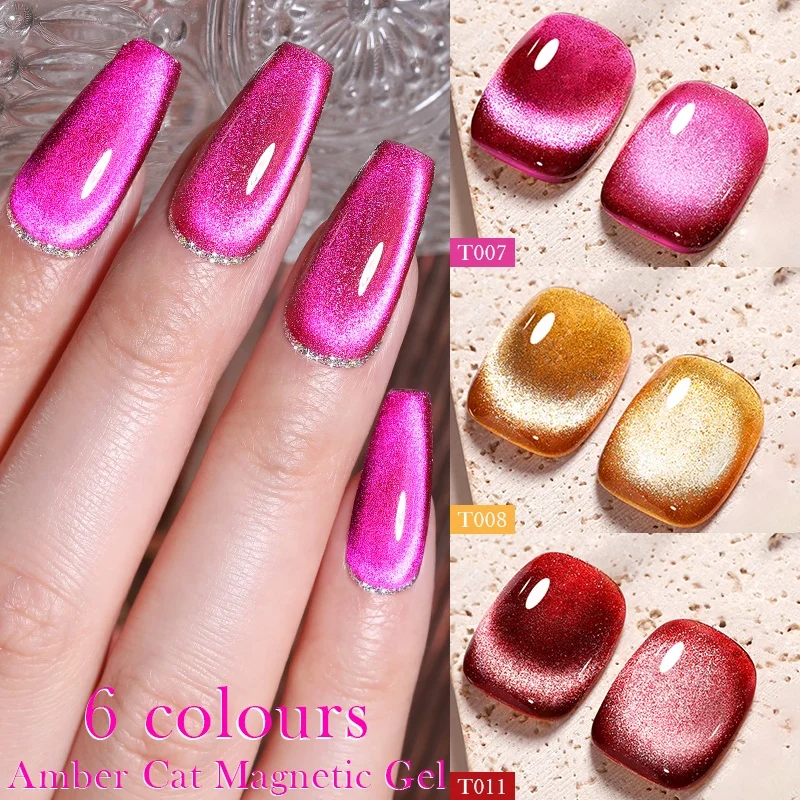 BORN PRETTY PRO Non-toxic Jelly Amber Cat Eye Magnetic Gel Polish 15ml Organic Soak Off UV LED Nail Semi Permanent Gel Varnish