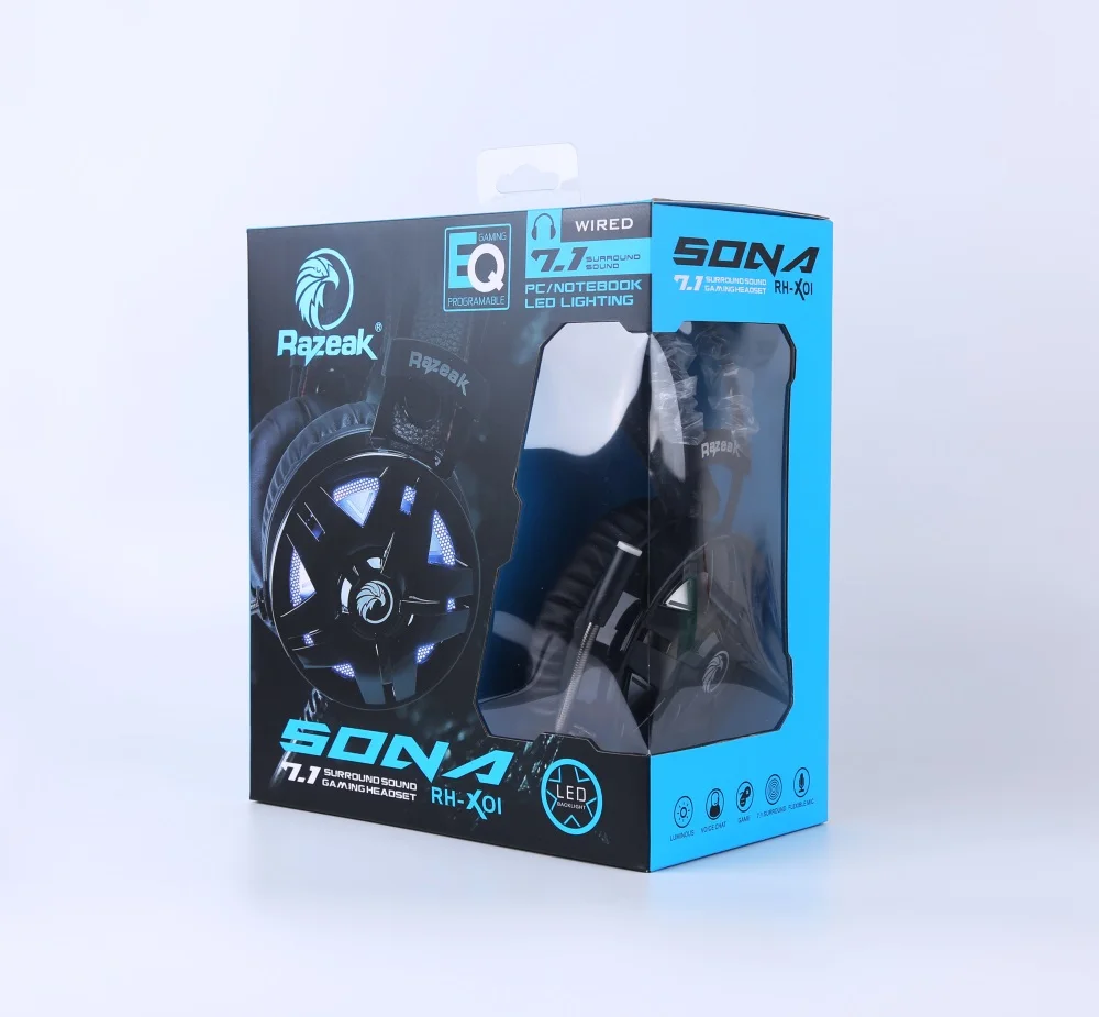 Gaming Headset Gamer 7.1 Surround Sound USB 3.5mm Wired RGB Light Game Headphones with Microphone for Tablet PC