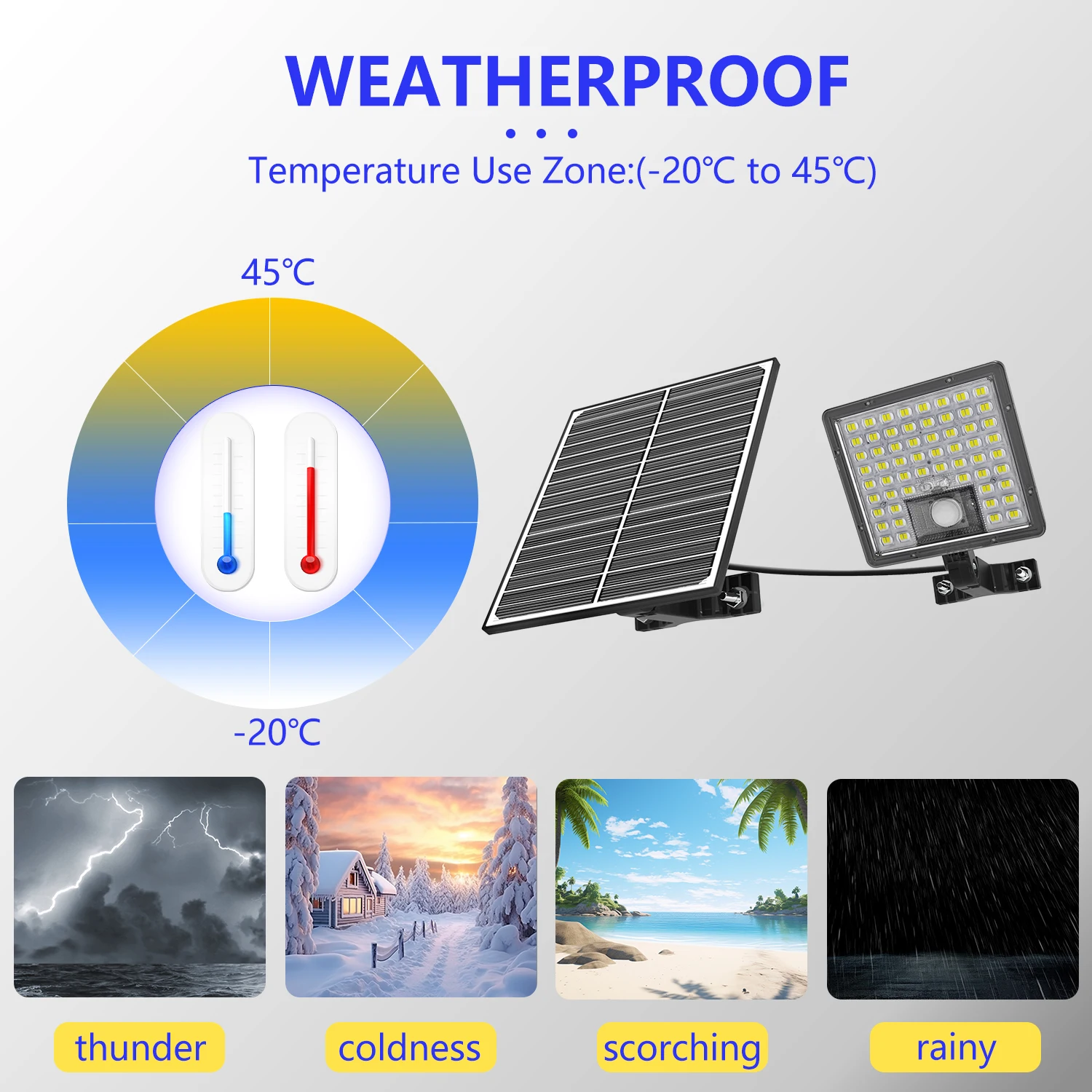 NEW Design 1500 Lumens Solar Flood Light with Battery Powerful Solar Led Flood Lights Outdoor 3CCT Outdoor Flood Solar Lights
