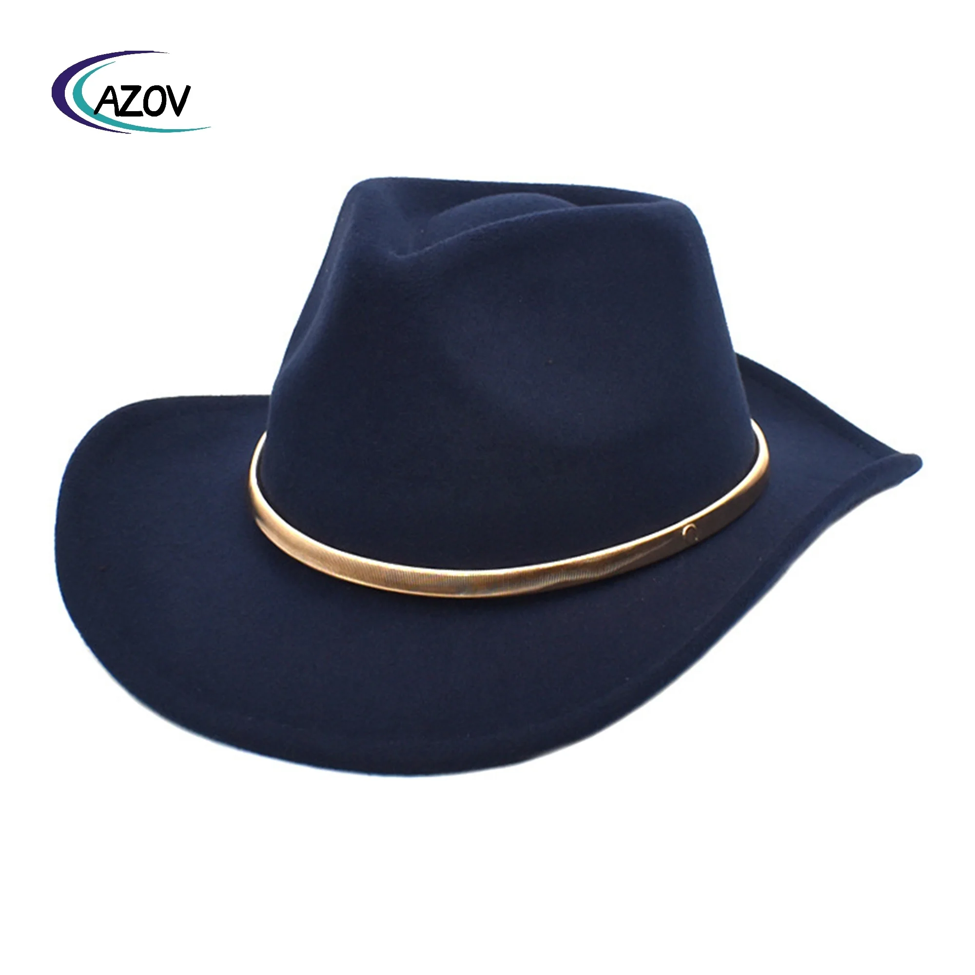 New Autumn Winter Western Ethnic Cowboy Hat Woolen Jazz Top Hat Female Travel Warm Hat