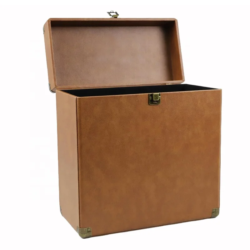 Empty Storage Case for Vinyl Records 12' 30Lps Turntable Albums CD Storage Carrying Case Portable Vinyl Record Storage Box