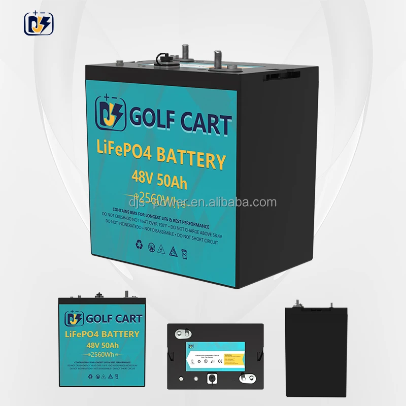 Lithium 48v 50ah battery LFP 51.2V 50Ah 2560Wh Golf cart sightseeing car Tricycle Battery pack Replace Trojan GC2 battery
