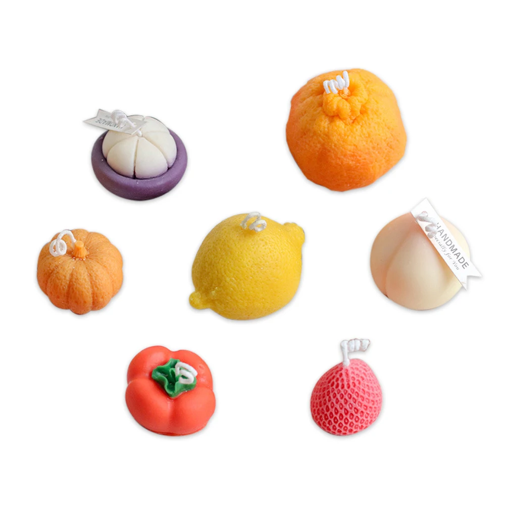 Multi-style Fruit Candle Silicone Mold Fruit Cake Mold Creative Lemon Candle Mold for DIY Candle Crafts