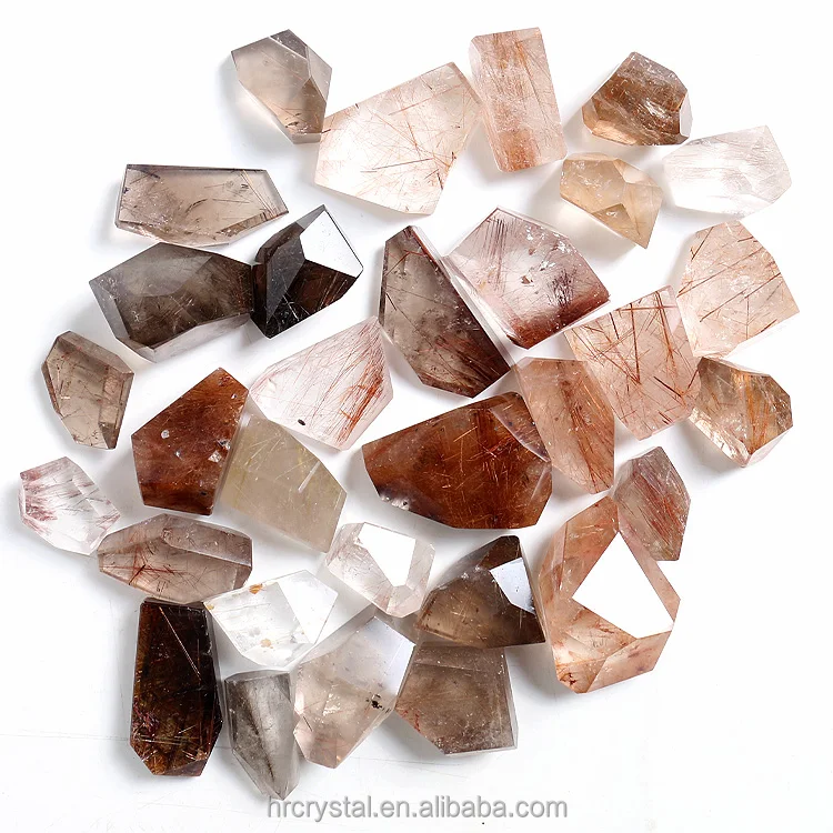 168 Wholesale polished rutilated quartz crystal freeform