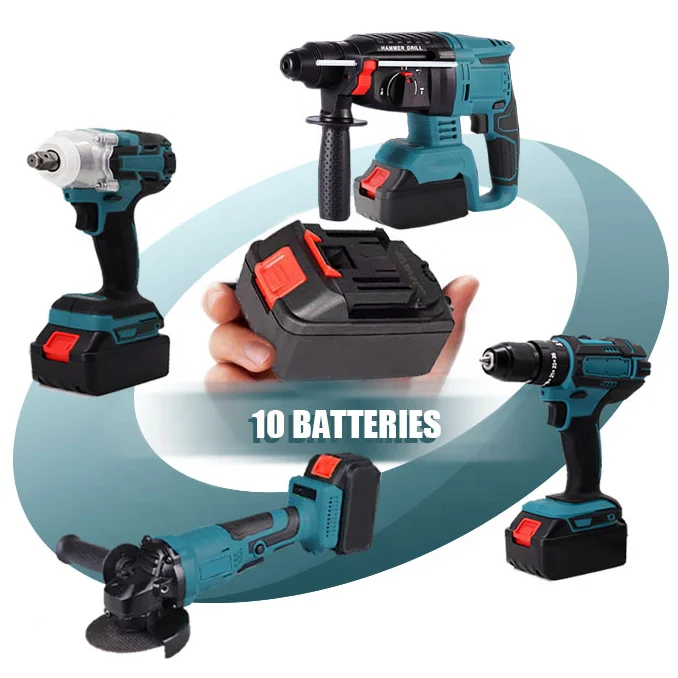 Power Drills Kit 21V Portable Electric Cordless Brushless 18V Cordless Drill Lithium Battery Power Tools Kit